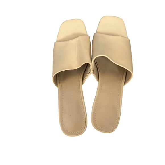 JustFab Kieran Mule Heeled Sandal – Beige Neutral Block Heel – Size 8.5 - Picture 5 of 9